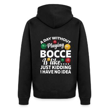 Une journée sans jouer à la pétanque, c’est comme - Funny Bocce - Veste à capuche bio Premium Unisexe - noir - Dos - Nico (187cm)