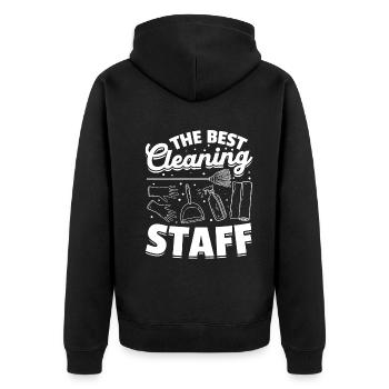 The Best Cleaning Staff - House Cleaner Housekeepe - Unisex Premium Organic Zip Hoodie - black - Back - Nico (187cm)