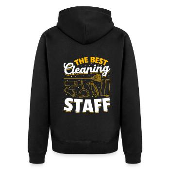 The Best Cleaning Staff - House Cleaning House Cle - Unisex Premium Bio Zip Hoodie - Schwarz - Hinten - Nico (187cm)