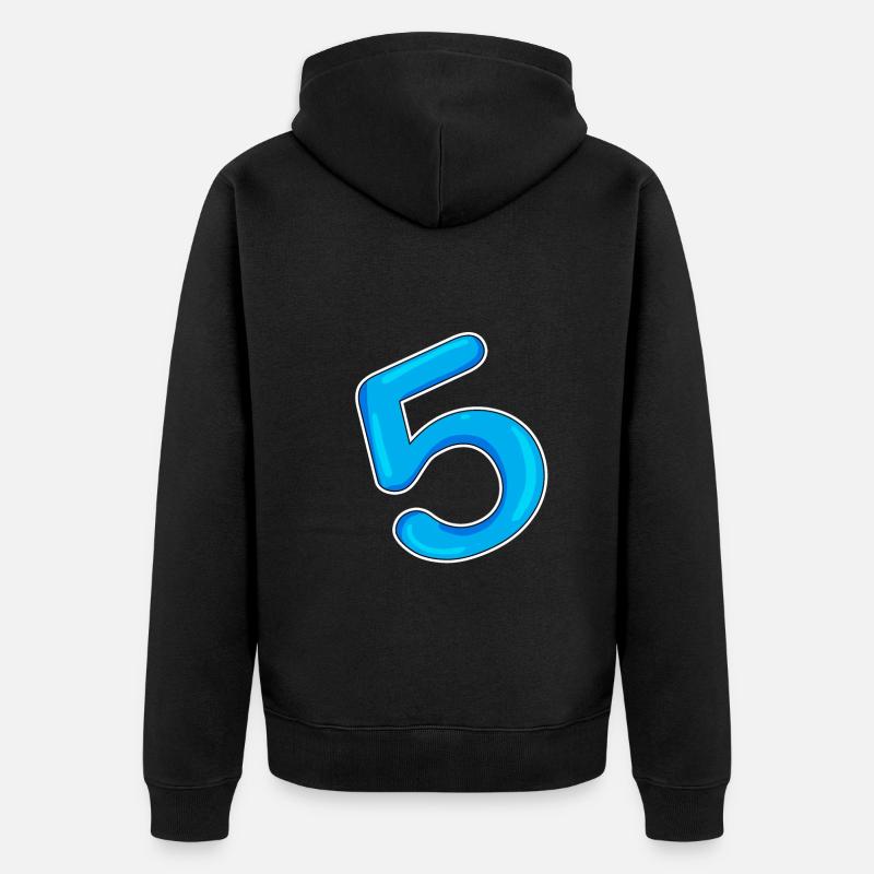 Numéro 5 Bleu - Veste à capuche bio Premium Unisexe - noir