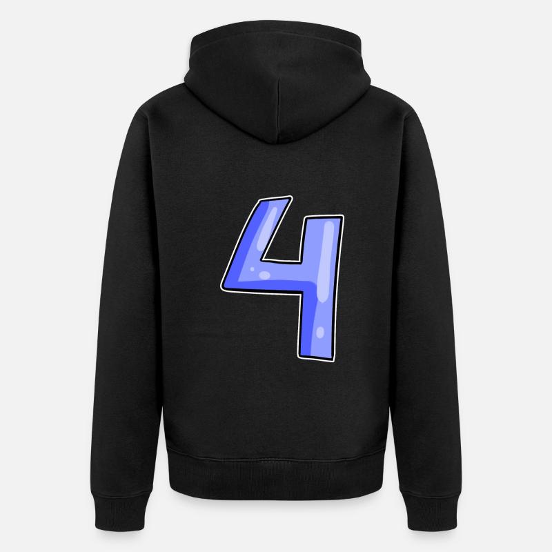 4 - Quatre - Veste à capuche bio Premium Unisexe - noir