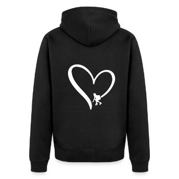 Roller Skater Heart Roller Skating - Unisex Premium Organic Zip Hoodie - black - Back - Nico (187cm)