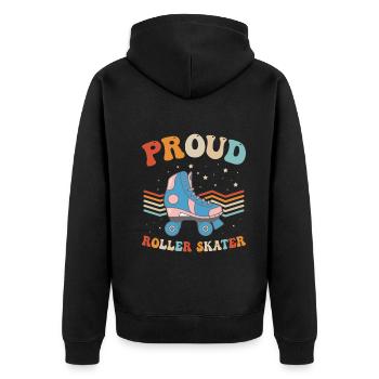 Roller Skates Roller Skating - Proud Roller Skater - Unisex Premium Bio Zip Hoodie - Schwarz - Hinten - Nico (187cm)