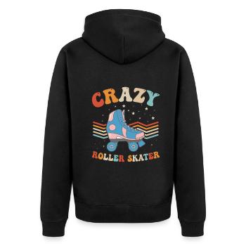 Roller Skates Roller Skating - Crazy Roller Skater - Unisex Premium Bio Zip Hoodie - Schwarz - Hinten - Nico (187cm)