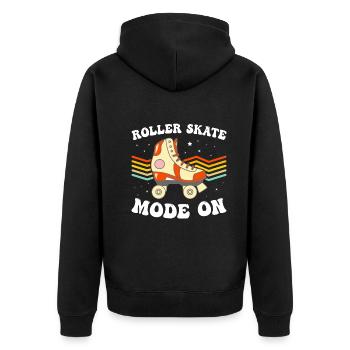 Roller Skate Mode On - Roller Skates Roller Skatin - Unisex Premium Bio Zip Hoodie - Schwarz - Hinten - Nico (187cm)