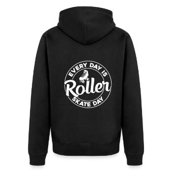 Chaque jour est la journée du patin à roulettes - Roller Skating Rol - Veste à capuche bio Premium Unisexe - noir - Dos - Nico (187cm)