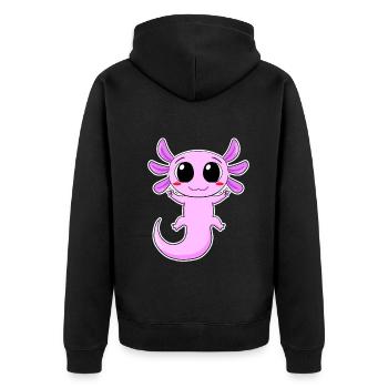Motif Axolotl Enfants - Veste à capuche bio Premium Unisexe - noir - Dos - Nico (187cm)