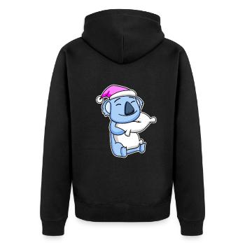 Koala Bear Tired Sleeping Sleeping Girl - Unisex Premium Organic Zip Hoodie - black - Back - Nico (187cm)
