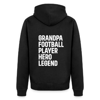 Football américain grand-père joueur de football héros jambe - Veste à capuche bio Premium Unisexe - noir - Dos - Nico (187cm)