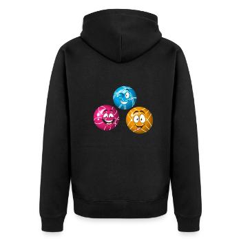 Boules de pétanque drôles - Joueur de pétanque Boccia drôle - Veste à capuche bio Premium Unisexe - noir - Dos - Nico (187cm)