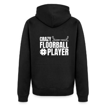 Jeu de floorball Unihockey - Joueur de floorball fou - Veste à capuche bio Premium Unisexe - noir - Dos - Nico (187cm)
