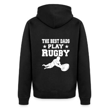 Rugby Game Rugby Daddy - The best dads play Rugby - Unisex Premium Organic Zip Hoodie - black - Back - Nico (187cm)