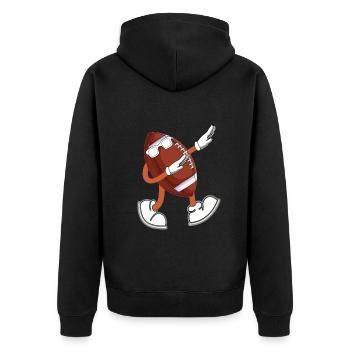 Funny Rugby Male - Funny Football Ball Male - Unisex Premium Organic Zip Hoodie - black - Back - Nico (187cm)