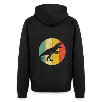 Rugby Player Dino Rugby Dinosaur Rugby Dino - Unisex Premium Bio Zip Hoodie - Schwarz - Hinten - Nico (187cm)