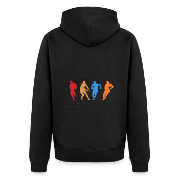 Rugby Player Silhouettes Rugby Silhouette Rugby - Unisex Premium Organic Zip Hoodie - black - Back - Nico (187cm)
