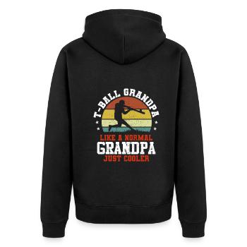 T-ball Grandpa like a normal Grandpa just cooler - Unisex Premium Organic Zip Hoodie - black - Back - Nico (187cm)