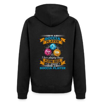 Jouer à la pétanque, c’est intelligent Être un joueur de boccia - - Veste à capuche bio Premium Unisexe - noir - Dos - Nico (187cm)