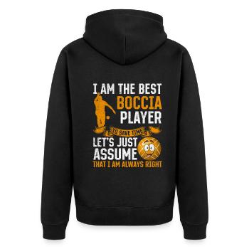Citations drôles de joueur de pétanque - Je suis le meilleur Boccia p - Veste à capuche bio Premium Unisexe - noir - Dos - Nico (187cm)