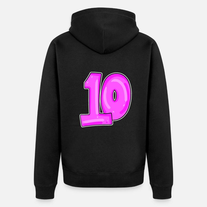 10 rose - Veste à capuche bio Premium Unisexe - noir