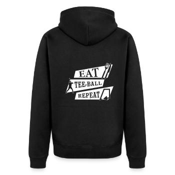Eat Tee-ball Repeat - Tee-ball Game - Unisex Premium Organic Zip Hoodie - black - Back - Nico (187cm)