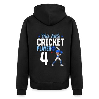 4th Birthday Cricket Player Baby Cricket Player - Unisex Premium Bio Zip Hoodie - Schwarz - Hinten - Nico (187cm)