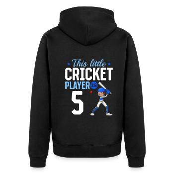 5th Birthday Cricket Player Baby Cricket Player - Unisex Premium Bio Zip Hoodie - Schwarz - Hinten - Nico (187cm)