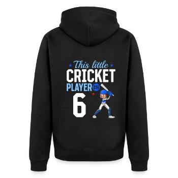 6th Birthday Cricket Player Baby Cricket Player - Unisex Premium Bio Zip Hoodie - Schwarz - Hinten - Nico (187cm)