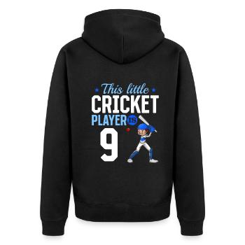 9th Birthday Cricket Player Baby Cricket Player - Unisex Premium Bio Zip Hoodie - Schwarz - Hinten - Nico (187cm)