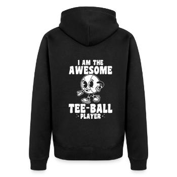 Joueur de tee-ball - Je suis le génial joueur de tee-ball - Veste à capuche bio Premium Unisexe - noir - Dos - Nico (187cm)