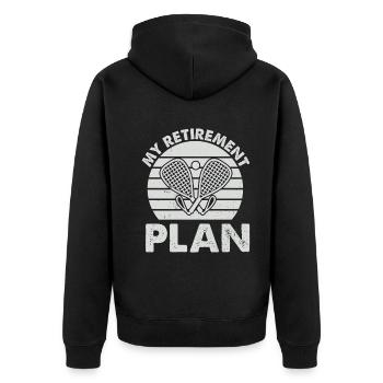 Retired Racquetball Player Racquetball Retirement - Unisex Premium Organic Zip Hoodie - black - Back - Nico (187cm)