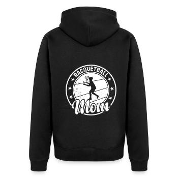 Racquetball Mama Racquetball Player Mom - Unisex Premium Bio Zip Hoodie - Schwarz - Hinten - Nico (187cm)