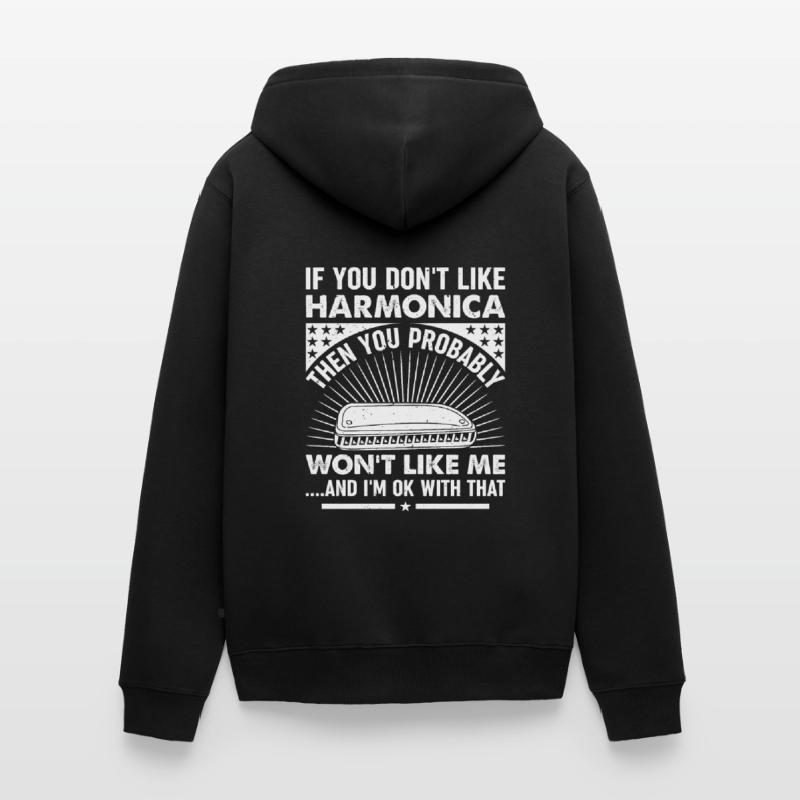 Harmonica Player Harmonica Lover Harmonica Musicia Unisex Premium Bio Zip Hoodie