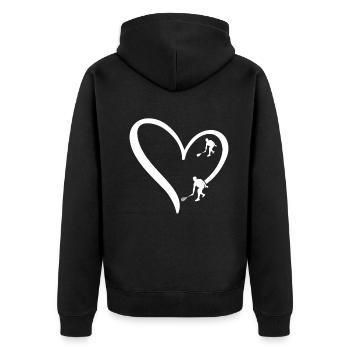 Coeur de squash Silhouette de joueur de squash Squash - Veste à capuche bio Premium Unisexe - noir - Dos - Nico (187cm)