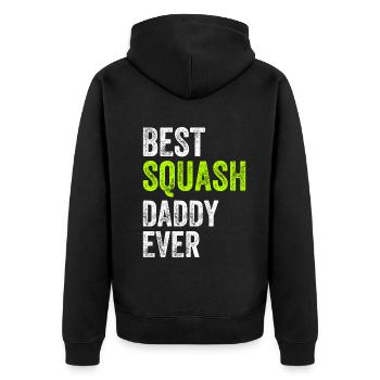 Best Squash Daddy Ever - Daddy Squash Player - Unisex Premium Organic Zip Hoodie - black - Back - Nico (187cm)
