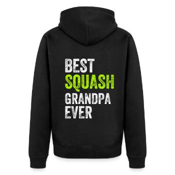 Best Squash Grandpa Ever - Grandpa Squash Player - Unisex Premium Bio Zip Hoodie - Schwarz - Hinten - Nico (187cm)