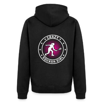 Joueuse de squash Fille Fille de squash - Crazy Squash Gir - Veste à capuche bio Premium Unisexe - noir - Dos - Nico (187cm)
