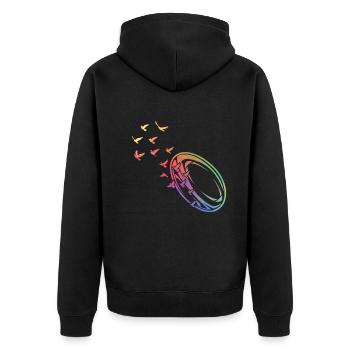 Rugby Season Rugby ball Rugby - Unisex Premium Organic Zip Hoodie - black - Back - Nico (187cm)