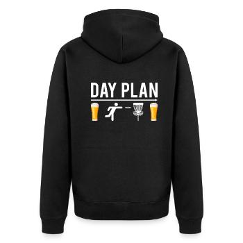 Disc Golf Day Plan Disc Golf Player Disc Golfer - Unisex Premium Bio Zip Hoodie - Schwarz - Hinten - Nico (187cm)
