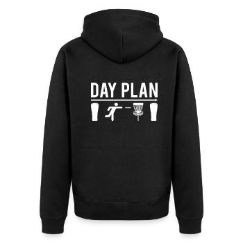 Disc Golf Day Plan Disc Golf Player Disc Golfing - Unisex Premium Organic Zip Hoodie - black - Back - Nico (187cm)