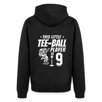 Joueur de tee-ball 9e anniversaire 9 ans Tee-ball - Veste à capuche bio Premium Unisexe - noir - Dos - Nico (187cm)