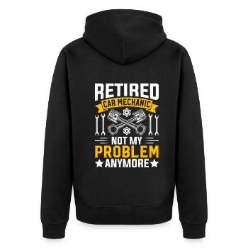 Retired car mechanic Auto Mechanic Retired Car Mec - Unisex Premium Bio Zip Hoodie - Schwarz - Hinten - Nico (187cm)