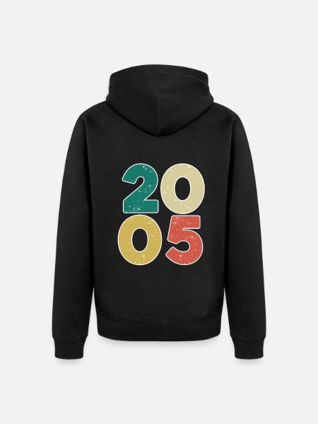 2005 - Year 2005 - Year 2005 - Unisex Premium Organic Zip Hoodie - black