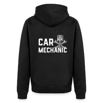 Mécanicien automobile Mécanicien automobile Mécanicien automobile - Veste à capuche bio Premium Unisexe - noir - Dos - Nico (187cm)