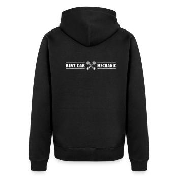 Automobile Mechanic Best Car Mechanic - Unisex Premium Organic Zip Hoodie - black - Back - Nico (187cm)