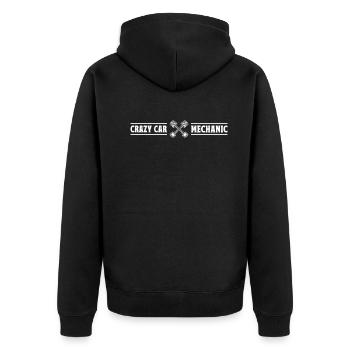 Auto Mechanic - Crazy Car Mechanic - Unisex Premium Bio Zip Hoodie - Schwarz - Hinten - Nico (187cm)