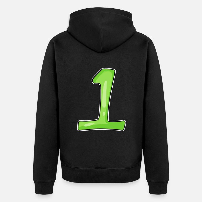 Numéro 1 Vert - Veste à capuche bio Premium Unisexe - noir