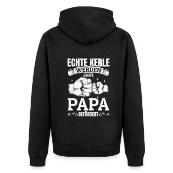 De vrais gars sont promus au rang de papa - Père papa - Veste à capuche bio Premium Unisexe - noir - Dos - Nico (187cm)