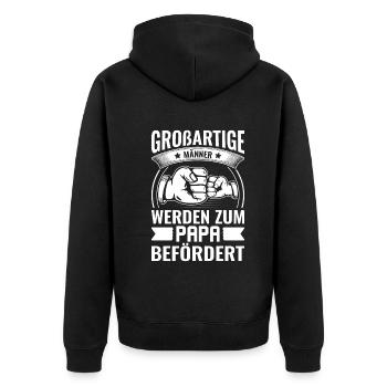 De grands hommes sont promus au rang de papa - Pa - Veste à capuche bio Premium Unisexe - noir - Dos - Nico (187cm)