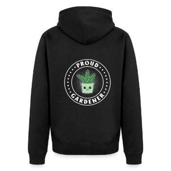 Gardening Funny Garden Plant - Proud Gardener - Unisex Premium Bio Zip Hoodie - Schwarz - Hinten - Nico (187cm)