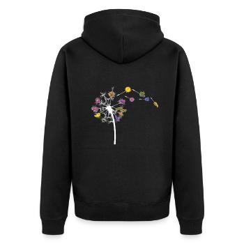 Pissenlit - Couture Pusteblume Couture - Veste à capuche bio Premium Unisexe - noir - Dos - Nico (187cm)